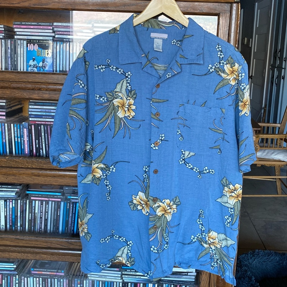 BREAKWATER Hawaiian Type Short Sleeve Shirt Rayon Size XL